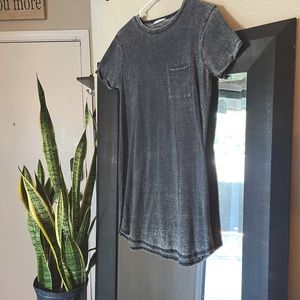 🤍 DARK GREY LIGHTLY DISTRESSED T SHIRT DRESS 🤍